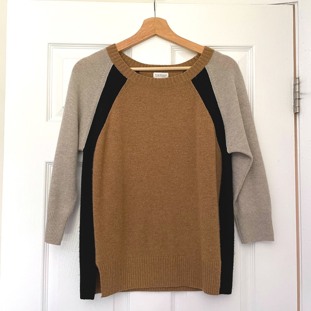 Club Monaco cashmere sweater color block